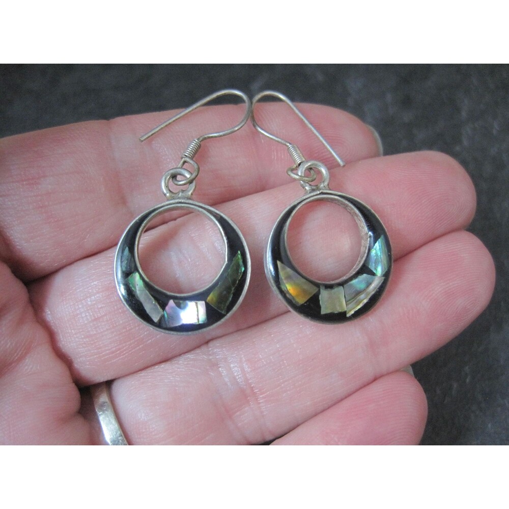 Vintage Sterling Abalone Earrings